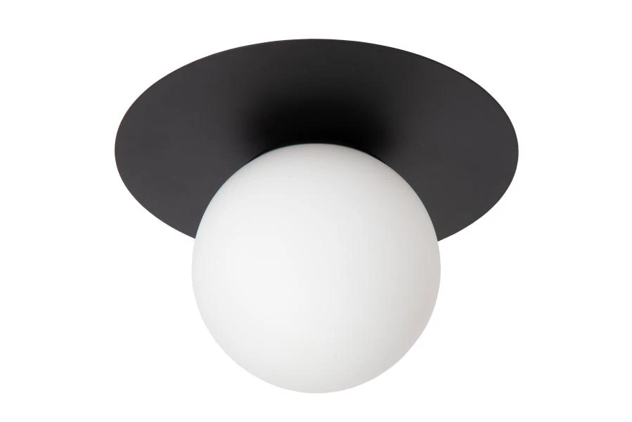 Lucide TRICIA - Plafonnière - Ø 25 cm - 1xE27 - Zwart - uitgezet